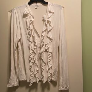 Ruffle front button up